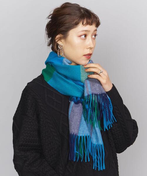 BEAUTY&YOUTH BY カシミヤチェックストール 50×170/マフラー BEAUTY&YOUTH UNITED ARROWS（ビューティーアンドユース