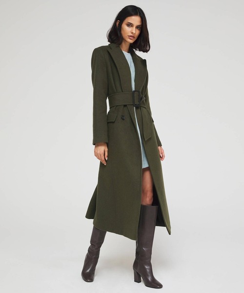 ワイドベルトダブルロングコート ステンカラーコート Sisley シスレー のファッション通販 Zozotown