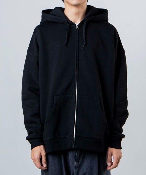 WEGO(ウィゴー)の「WEGO/裏起毛ヘビーウエイトビッグシルエットジップパーカー(パーカー・メンズ・ブラック/ベージュ/オフホワイト・MEDIUM/LARGE)」の9枚目の写真