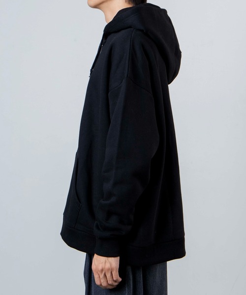 WEGO(ウィゴー)の「WEGO/裏起毛ヘビーウエイトビッグシルエットジップパーカー(パーカー・メンズ・ブラック/ベージュ/オフホワイト・MEDIUM/LARGE)」の15枚目の写真