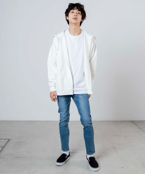 WEGO(ウィゴー)の「WEGO/裏起毛ヘビーウエイトビッグシルエットジップパーカー(パーカー・メンズ・ブラック/ベージュ/オフホワイト・MEDIUM/LARGE)」の17枚目の写真