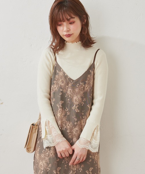 natural couture（ナチュラルクチュール）の「【WEB限定】袖口レースリブタートル（ニット/セーター・レディース・アイボリー/ブラック/モカ/サックスブルー/パープル・FREE）」の21枚目の写真