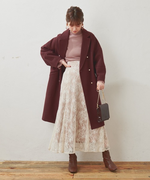 natural couture（ナチュラルクチュール）の「【WEB限定】袖口レースリブタートル（ニット/セーター・レディース・アイボリー/ブラック/モカ/サックスブルー/パープル・FREE）」の18枚目の写真