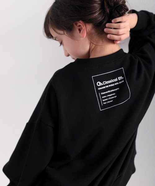 classicalelf（クラシカルエルフ）の「キッズ ガゼット付きバックプリントクルーネックスウェットプルオーバー(長袖)（スウェット・キッズ・ブラック/アイボリー/モカ/ライトカーキ・130/140/150）」の3枚目の写真