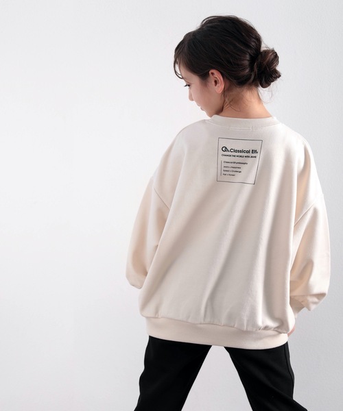 classicalelf（クラシカルエルフ）の「キッズ ガゼット付きバックプリントクルーネックスウェットプルオーバー(長袖)（スウェット・キッズ・ブラック/アイボリー/モカ/ライトカーキ・130/140/150）」の22枚目の写真