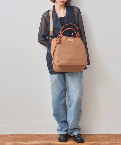 toleur（トーラ）の「【toleur】ナイロングログラン/カウレザー2WAYトート/11718（トートバッグ・レディース・ブラック/ベージュ/カーキ/ブルー/ブラウン・FREE）」の21枚目の写真