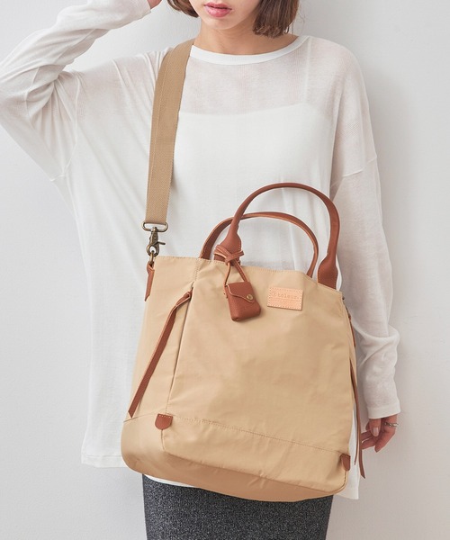 toleur（トーラ）の「【toleur】ナイロングログラン/カウレザー2WAYトート/11718（トートバッグ・レディース・ブラック/ベージュ/カーキ/ブルー/ブラウン・FREE）」の16枚目の写真