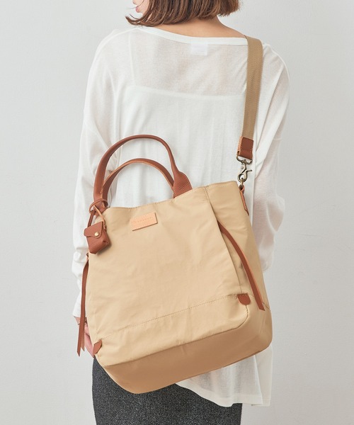 toleur（トーラ）の「【toleur】ナイロングログラン/カウレザー2WAYトート/11718（トートバッグ・レディース・ブラック/ベージュ/カーキ/ブルー/ブラウン・FREE）」の15枚目の写真