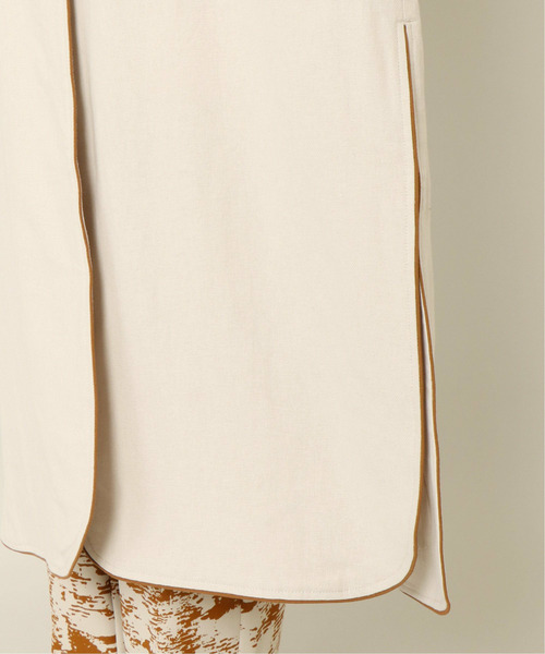 notch.(ノッチ)の「リネンライクパイピングコート(ノーカラーコート・レディース・ブラック/ベージュ・M)」の19枚目の写真