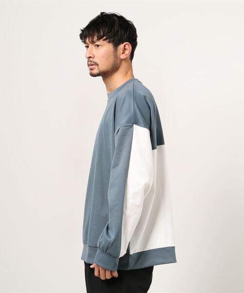 WEGO(ウィゴー)の「WEGO/ドルマンロゴプリントプルオーバー(スウェット・メンズ・ホワイト/ベージュ/サックスブルー・MEDIUM/LARGE)」の9枚目の写真