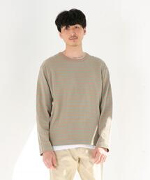 coen | 天竺ボーダーロングスリーブTシャツ(Tシャツ/カットソー)