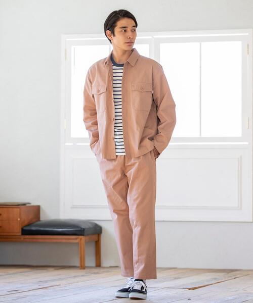 coen（コーエン）の「天竺ボーダーロングスリーブTシャツ（Tシャツ/カットソー・メンズ・オフホワイト/ベージュ・LARGE/X-LARGE/SMALL/MEDIUM）」の21枚目の写真