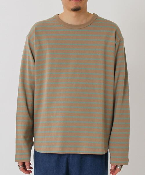coen（コーエン）の「天竺ボーダーロングスリーブTシャツ（Tシャツ/カットソー・メンズ・オフホワイト/ベージュ・LARGE/X-LARGE/SMALL/MEDIUM）」の17枚目の写真
