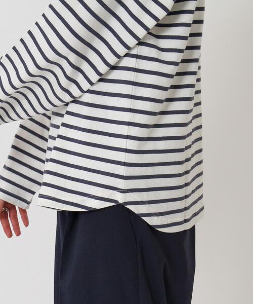 coen（コーエン）の「天竺ボーダーロングスリーブTシャツ（Tシャツ/カットソー・メンズ・オフホワイト/ベージュ・LARGE/X-LARGE/SMALL/MEDIUM）」の12枚目の写真