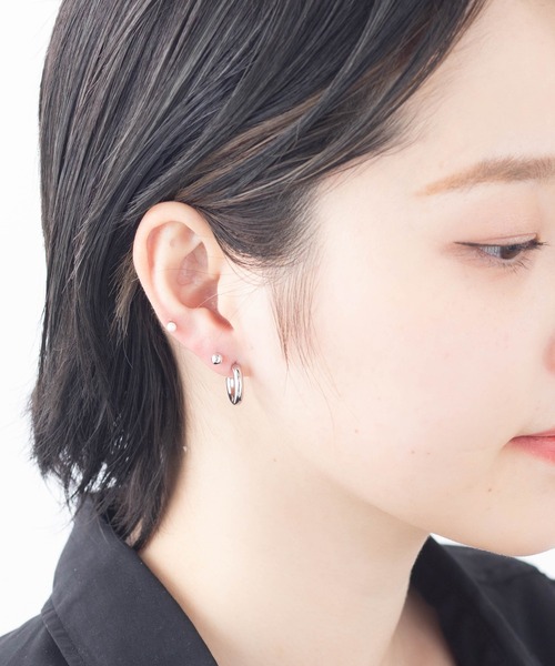 mille blanc(ミルブラン)の「セットピアス 日本製 ニッケルフリー(ピアス(片耳用)・レディース・シルバー系その他2/シルバー/ゴールド/ゴールド系その他/シルバー系その他3/シルバー系その他・FREE)」の1枚目の写真
