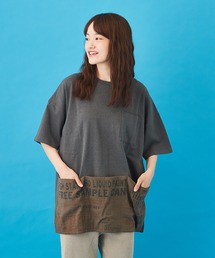 CUBE SUGAR（キューブシュガー）の「綿麻 スラブ天竺 ポケット付 切替 Ｔシャツ（Tシャツ/カットソー）」