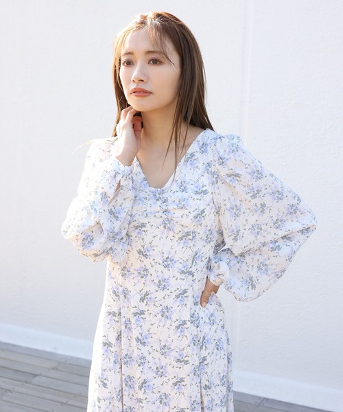one after another NICE CLAUP(ワンアフターアナザーナイスクラップ)の「フロントリボンロングワンピース(ワンピース・レディース・ホワイト系その他/ベージュ系その他/イエロー系その他・FREE)」の9枚目の写真