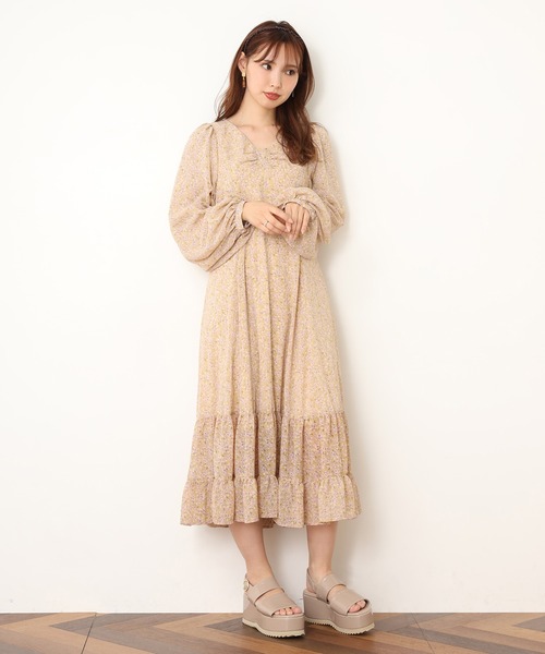 one after another NICE CLAUP(ワンアフターアナザーナイスクラップ)の「フロントリボンロングワンピース(ワンピース・レディース・ホワイト系その他/ベージュ系その他/イエロー系その他・FREE)」の16枚目の写真