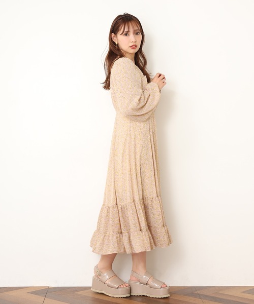 one after another NICE CLAUP(ワンアフターアナザーナイスクラップ)の「フロントリボンロングワンピース(ワンピース・レディース・ホワイト系その他/ベージュ系その他/イエロー系その他・FREE)」の12枚目の写真