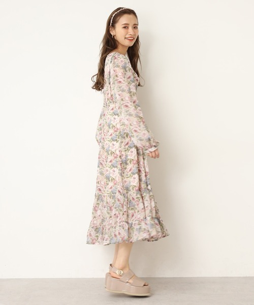 one after another NICE CLAUP(ワンアフターアナザーナイスクラップ)の「フロントリボンロングワンピース(ワンピース・レディース・ホワイト系その他/ベージュ系その他/イエロー系その他・FREE)」の5枚目の写真