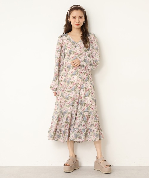 one after another NICE CLAUP(ワンアフターアナザーナイスクラップ)の「フロントリボンロングワンピース(ワンピース・レディース・ホワイト系その他/ベージュ系その他/イエロー系その他・FREE)」の11枚目の写真