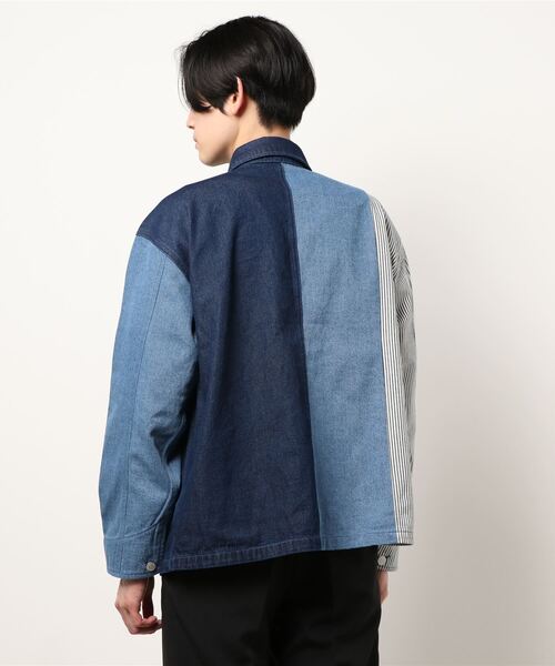 Burner（バーナー）の「【BURNER SELECT】デニム/ヒッコリークレイジーカバーオール（カバーオール・メンズ・ブルー系その他/ブラック系その他・L/XL/M）」の4枚目の写真