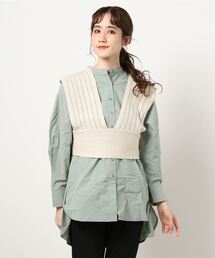 Lugnoncure | ニットベスト＋チュニックシャツセット(ニット/セーター)