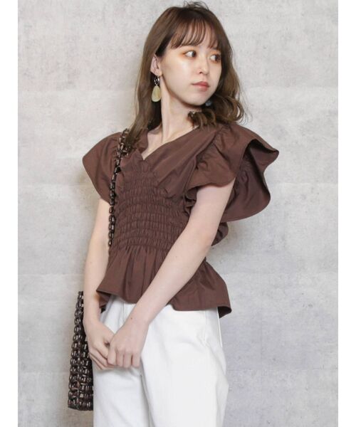 dazzlin(ダズリン)の「ギャザーシャーリングフリルブラウス(シャツ/ブラウス・レディース・オフホワイト/ブラック/ブルー/ブラウン/その他1・FREE)」の8枚目の写真