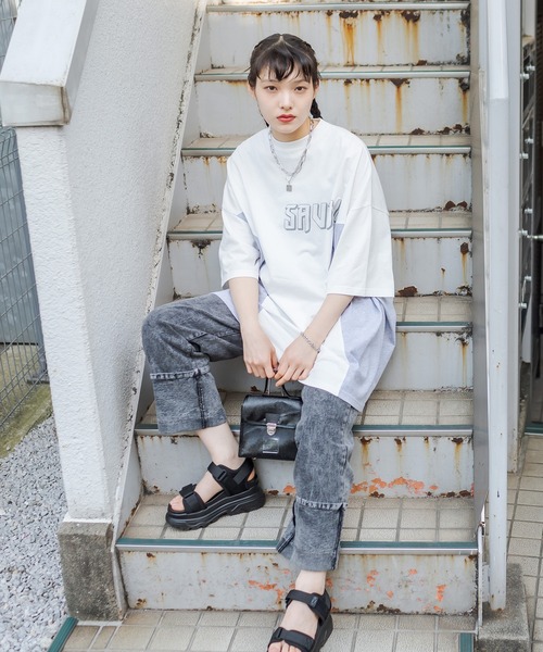 RASVOA(ラスボア)の「ロールアップケミカルパンツ(デニムパンツ・レディース・ブラック・FREE)」の2枚目の写真