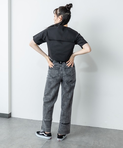 RASVOA(ラスボア)の「ロールアップケミカルパンツ(デニムパンツ・レディース・ブラック・FREE)」の7枚目の写真