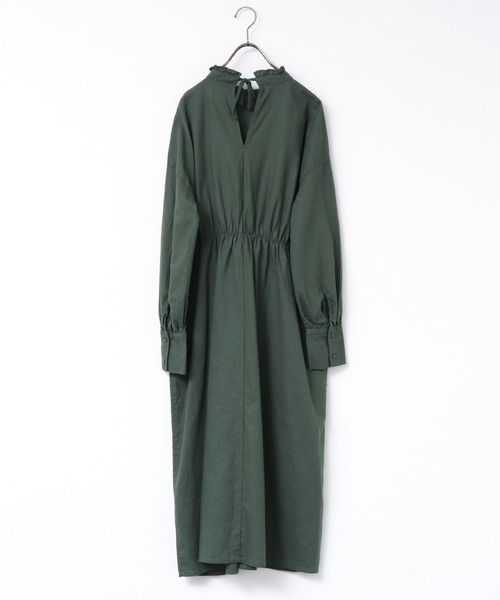 khakito（カーキト）の「ドイツ軍 麻綿 無地 ベルト付き メディカルワンピース（ワンピース・レディース・カーキ/オフホワイト・MEDIUM）」の3枚目の写真