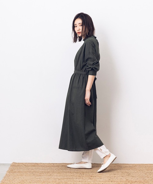 khakito（カーキト）の「ドイツ軍 麻綿 無地 ベルト付き メディカルワンピース（ワンピース・レディース・カーキ/オフホワイト・MEDIUM）」の18枚目の写真