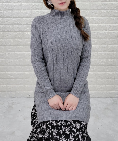 Lace Ladies（レースレディース）の「リブ ハイネック 長袖ニット（ニット/セーター・レディース・テラコッタ/ブラック/ホワイト/グレー/ピンク・FREE）」の3枚目の写真