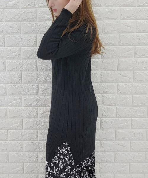 Lace Ladies（レースレディース）の「リブ ハイネック 長袖ニット（ニット/セーター・レディース・テラコッタ/ブラック/ホワイト/グレー/ピンク・FREE）」の10枚目の写真