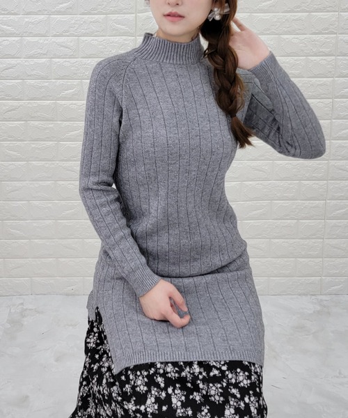 Lace Ladies（レースレディース）の「リブ ハイネック 長袖ニット（ニット/セーター・レディース・テラコッタ/ブラック/ホワイト/グレー/ピンク・FREE）」の14枚目の写真