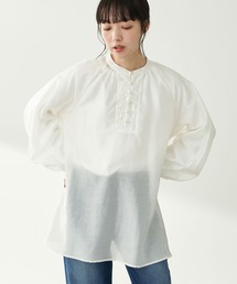 earth music&ecology | 【WEB限定】チャイナ釦Aラインチュニック ＊(シャツ/ブラウス)