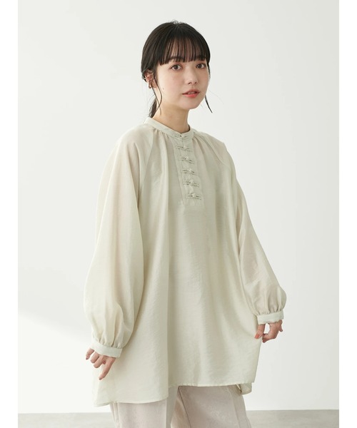 earth music&ecology（アースミュージックアンドエコロジー）の「【WEB限定】チャイナ釦Aラインチュニック ＊（シャツ/ブラウス・レディース・ブラック/オフホワイト/その他6・FREE）」の19枚目の写真