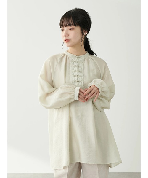 earth music&ecology（アースミュージックアンドエコロジー）の「【WEB限定】チャイナ釦Aラインチュニック ＊（シャツ/ブラウス・レディース・ブラック/オフホワイト/その他6・FREE）」の10枚目の写真