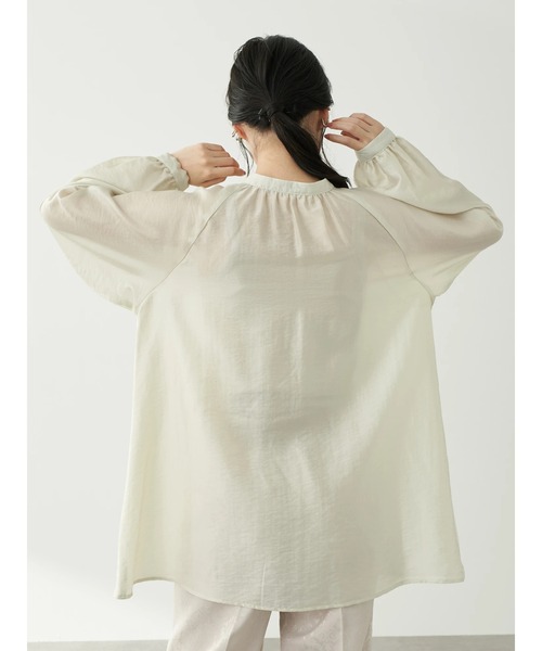 earth music&ecology（アースミュージックアンドエコロジー）の「【WEB限定】チャイナ釦Aラインチュニック ＊（シャツ/ブラウス・レディース・ブラック/オフホワイト/その他6・FREE）」の7枚目の写真