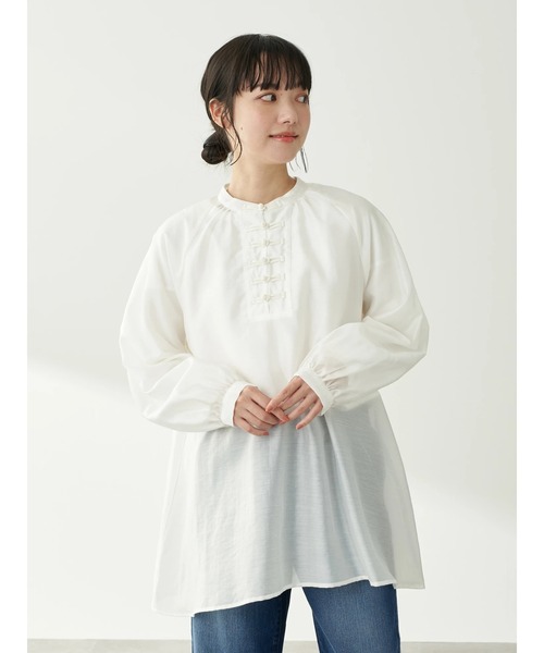 earth music&ecology（アースミュージックアンドエコロジー）の「【WEB限定】チャイナ釦Aラインチュニック ＊（シャツ/ブラウス・レディース・ブラック/オフホワイト/その他6・FREE）」の17枚目の写真