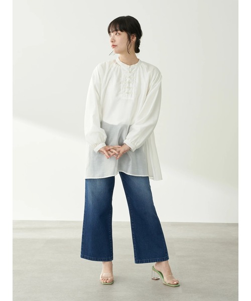 earth music&ecology（アースミュージックアンドエコロジー）の「【WEB限定】チャイナ釦Aラインチュニック ＊（シャツ/ブラウス・レディース・ブラック/オフホワイト/その他6・FREE）」の21枚目の写真