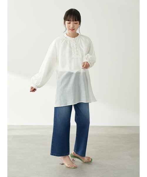 earth music&ecology（アースミュージックアンドエコロジー）の「【WEB限定】チャイナ釦Aラインチュニック ＊（シャツ/ブラウス・レディース・ブラック/オフホワイト/その他6・FREE）」の12枚目の写真