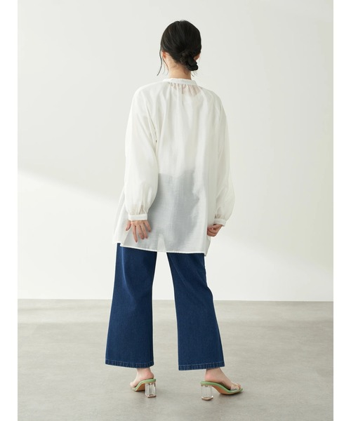 earth music&ecology（アースミュージックアンドエコロジー）の「【WEB限定】チャイナ釦Aラインチュニック ＊（シャツ/ブラウス・レディース・ブラック/オフホワイト/その他6・FREE）」の9枚目の写真