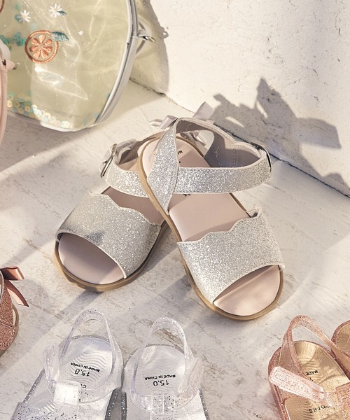 apres les cours（アプレレクール）の「/キラキラサンダル（サンダル・キッズ・ピンク/シルバー/ゴールド・17/18/14/16/15 /19）」の2枚目の写真