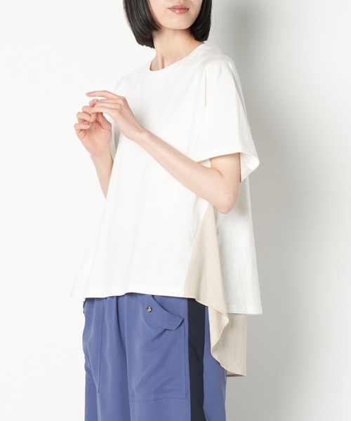 ライチ(ライチ)の「vingtrois/151-24332(Tシャツ/カットソー・レディース・オフホワイト/ブラック・FREE)」の1枚目の写真