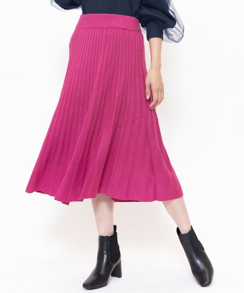 mili an deni（ミリアンデニ）の「リブニットスカート（スカート・レディース・チャコールグレー/ブラック/ブルー/グレー/ネイビー/グリーン/パープル・M/L）」の7枚目の写真