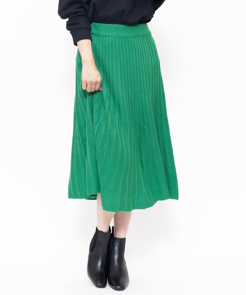 mili an deni（ミリアンデニ）の「リブニットスカート（スカート・レディース・チャコールグレー/ブラック/ブルー/グレー/ネイビー/グリーン/パープル・M/L）」の4枚目の写真