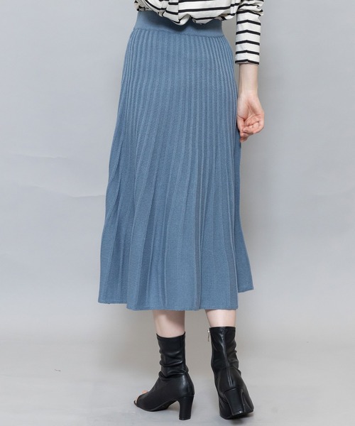 mili an deni（ミリアンデニ）の「リブニットスカート（スカート・レディース・チャコールグレー/ブラック/ブルー/グレー/ネイビー/グリーン/パープル・M/L）」の9枚目の写真