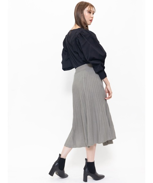 mili an deni（ミリアンデニ）の「リブニットスカート（スカート・レディース・チャコールグレー/ブラック/ブルー/グレー/ネイビー/グリーン/パープル・M/L）」の13枚目の写真
