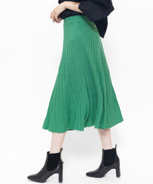 mili an deni（ミリアンデニ）の「リブニットスカート（スカート・レディース・チャコールグレー/ブラック/ブルー/グレー/ネイビー/グリーン/パープル・M/L）」の14枚目の写真